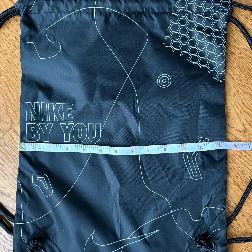 Nike By You unisex drawstring cinch sack backpack black